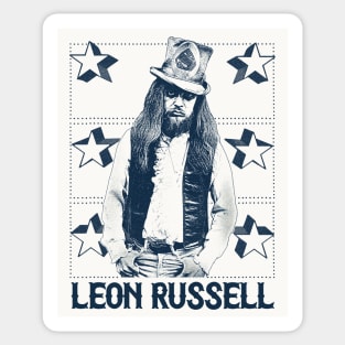 Leon Russell / Retro Vintage Faded Look Fan Art Design Sticker